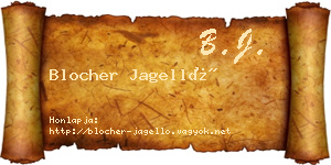 Blocher Jagelló névjegykártya